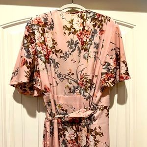 Floral Print in Pink Wrap Dress XL